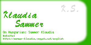 klaudia sammer business card